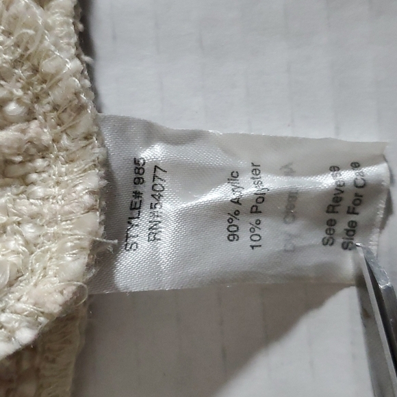 Cabi Blazer Medium Estate Chenille Double Breasted Woven Cream - Picture 7 of 9